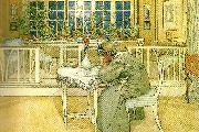 Carl Larsson kvallen forre resan till England France oil painting artist